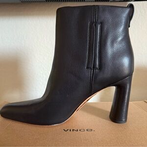 VINCE Women’s Black Leather Heeled Boots. BRAND NEW, Size 7